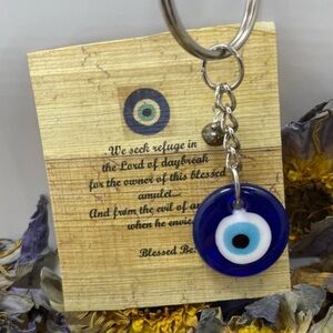 Evil Eye meteorite amulet Keychain clip